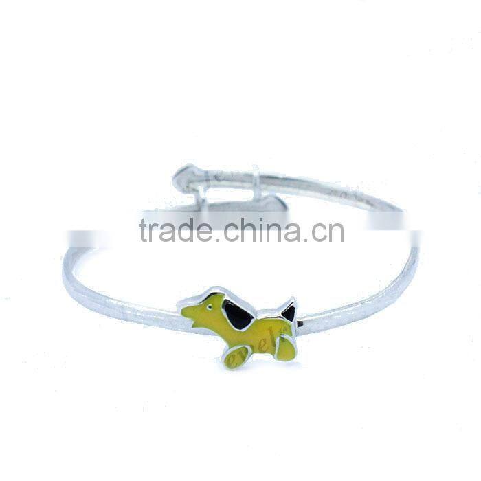 Latest Christmas Collection Jewelry 925 Sterling Silver Enamel Dog Bangle