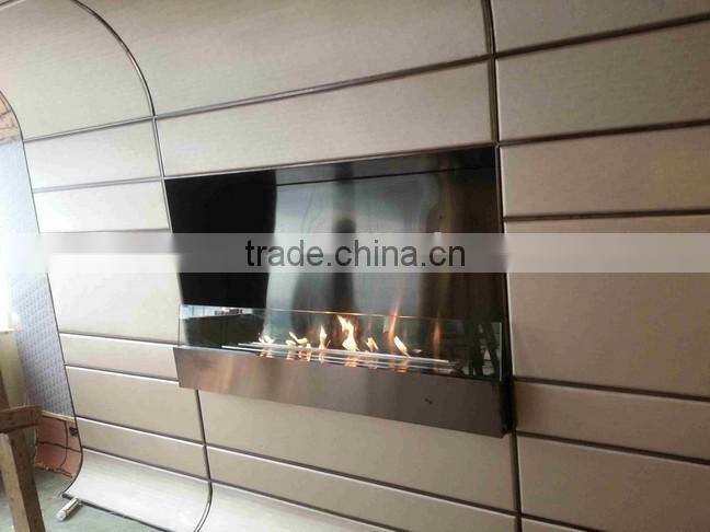 90 Degree Bent Good Quality Stainless Steel bio ethanol wall fireplace real fire