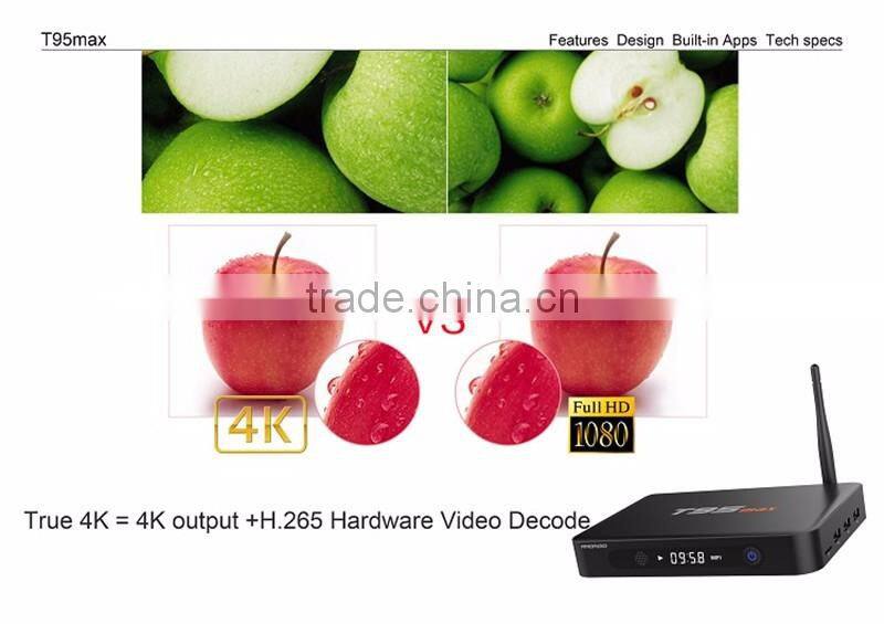 Dragonworth T95Max real Ott update Android Tv Box Amlogic Quad Core S905 Android 5.1 metal housing with led display