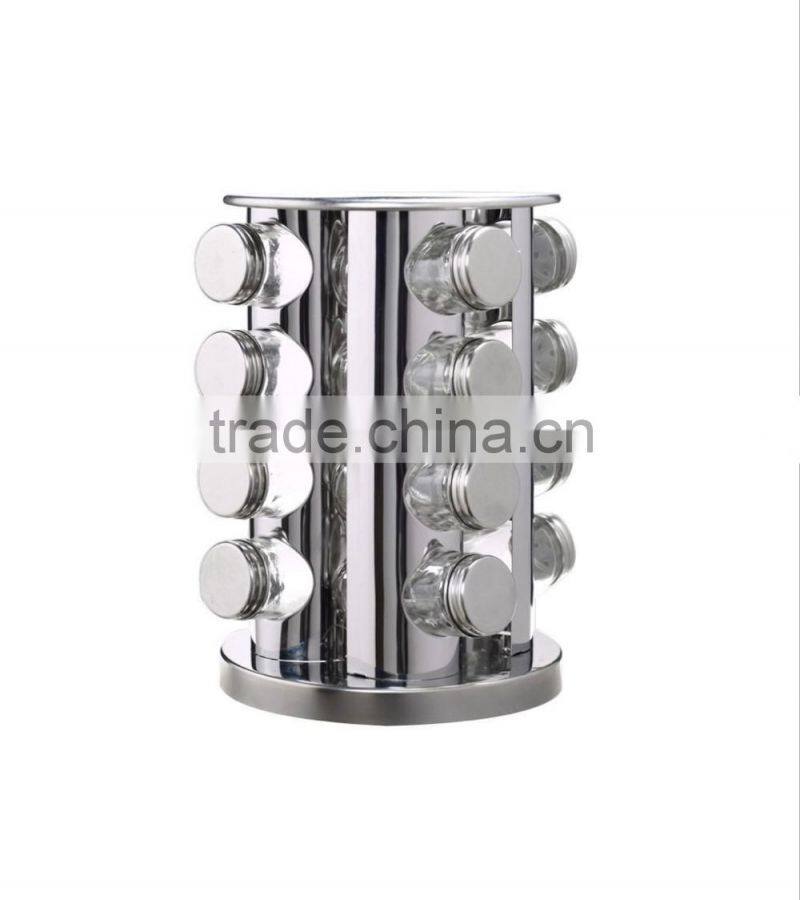 16 bocaux verre support inox