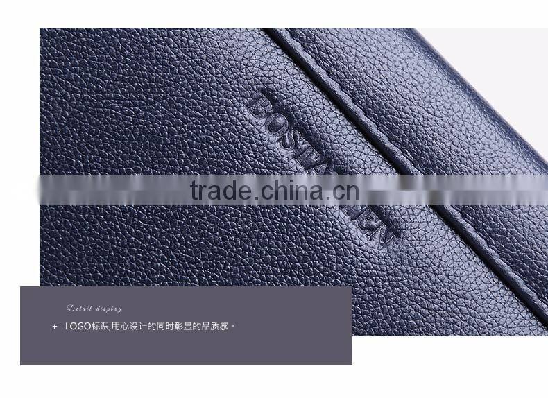 dark blue men leather wallet with coin pocket wholesale men purse