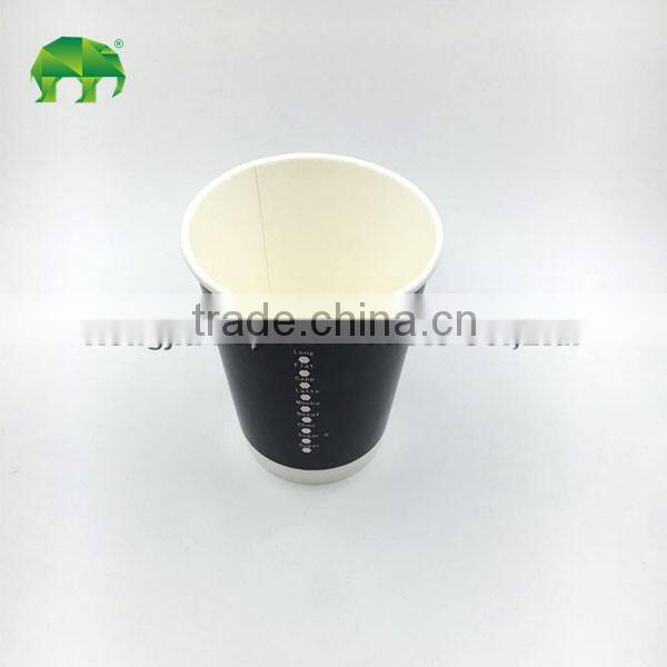 2016 Double wall custom logo printed paper coffee cup , 12oz