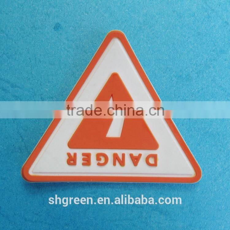 Soft company name rubber patch with sewing on