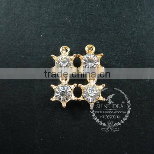 18mm gold plated brass zircon imperial crown pendant charm DIY supplies findings 1800148