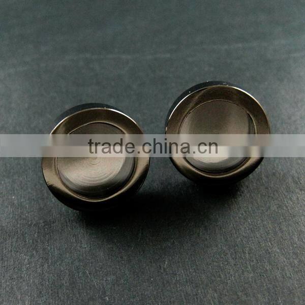 16mm setting gun metal black round 3mm deep bezel tray charm floating DIY photo cufflinks,wedding cuff links blanks 1500039