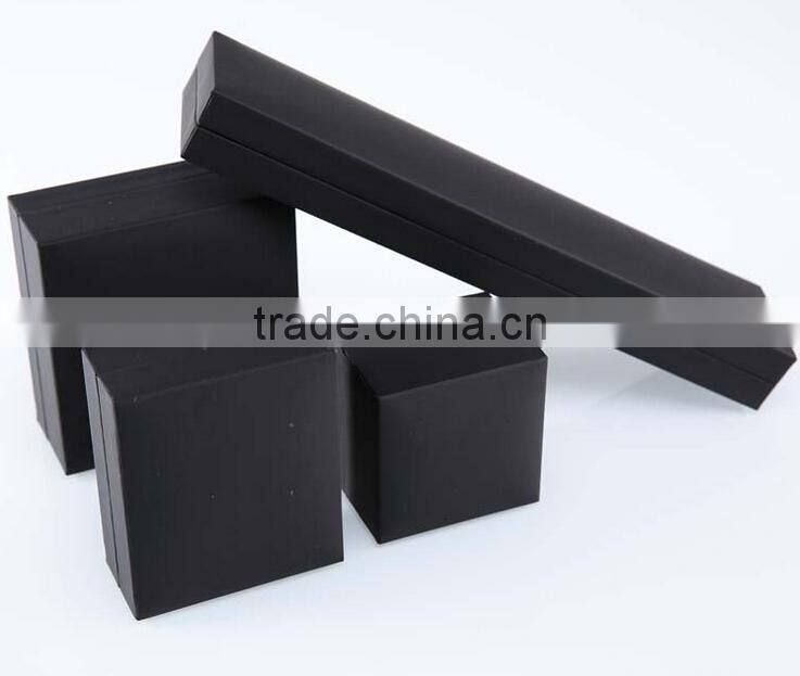 Upscale black paper jewelry box necklace ring earrings case