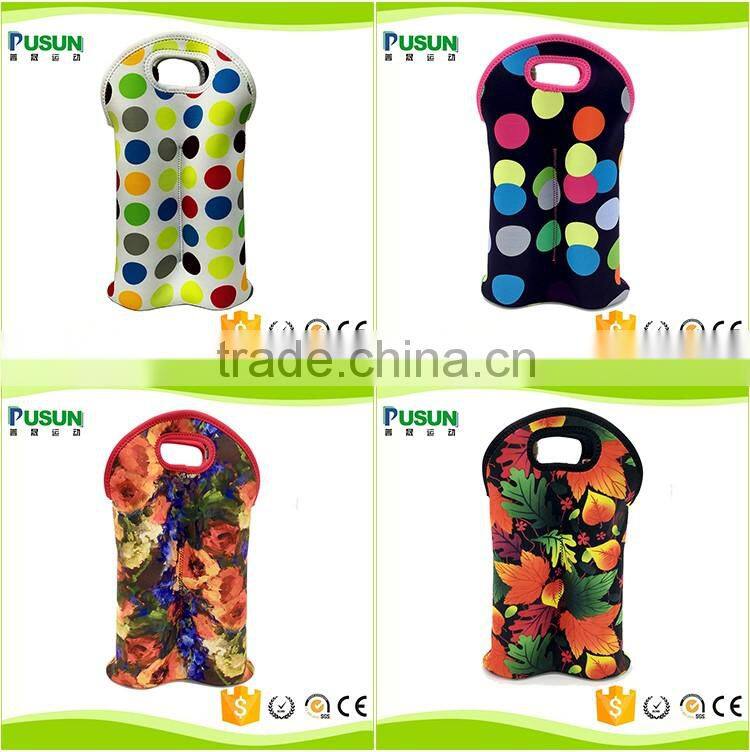 Wholesale Neoprene Two Bottle Wine Cooler Bag