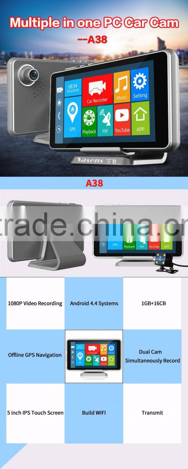 1080P FHD Wireless HD 1080P 170 Degree Wide Angle Car Camera DVR Recorder Tachograph A38