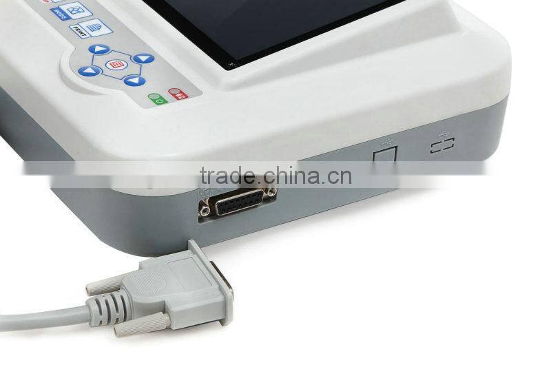 CE& FDA approved portable ecg machine Digital 6-channel Touch screen color Electrocardiograph ECG EKG machine with free software