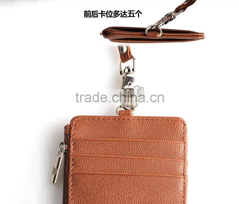promotional fashion custom pu multifunction lanyard card tag