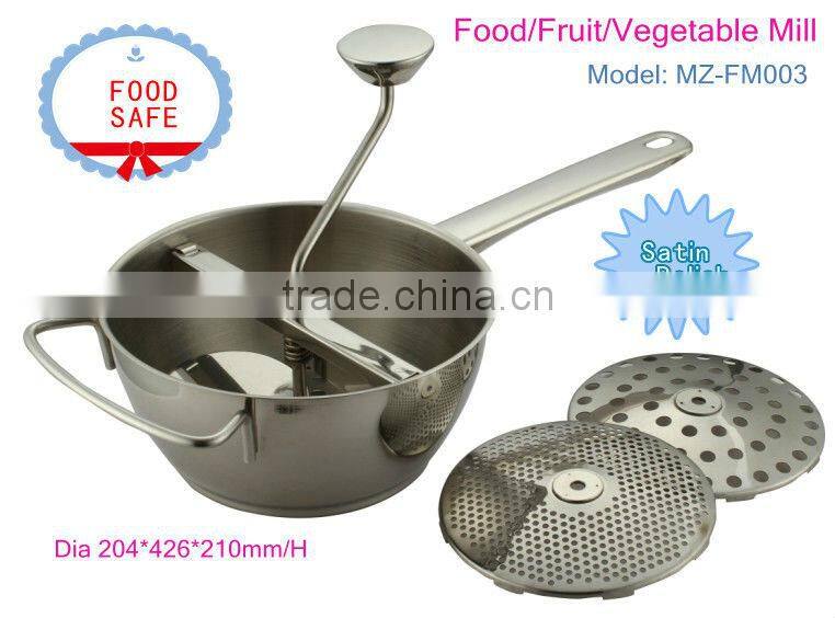 Stainlesss Steel Manual Food Mill, Fruit Mill, Vegetable Mill