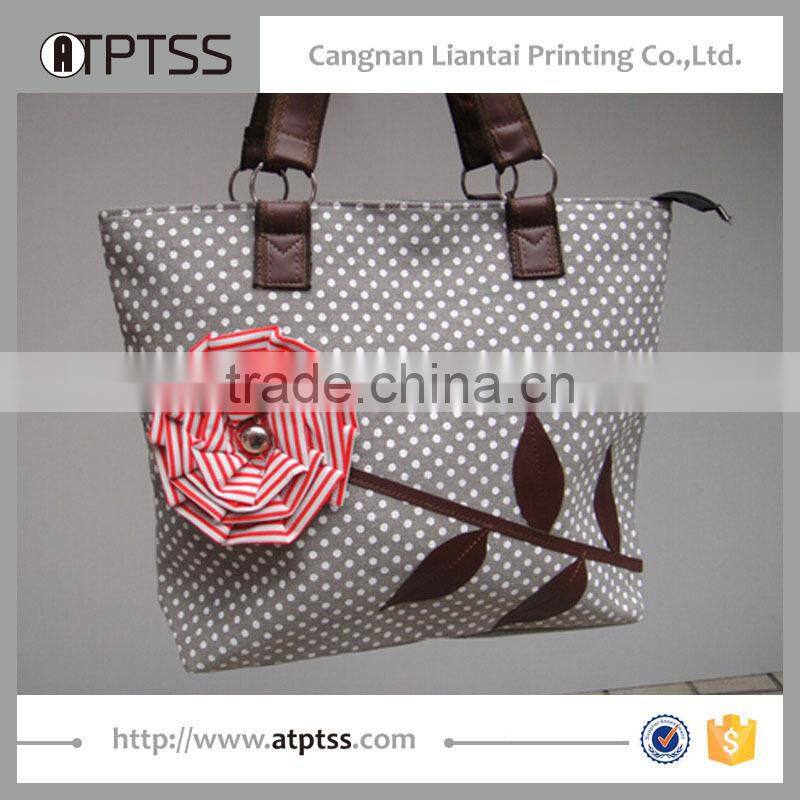 Long handle fashion canvas shopping bag