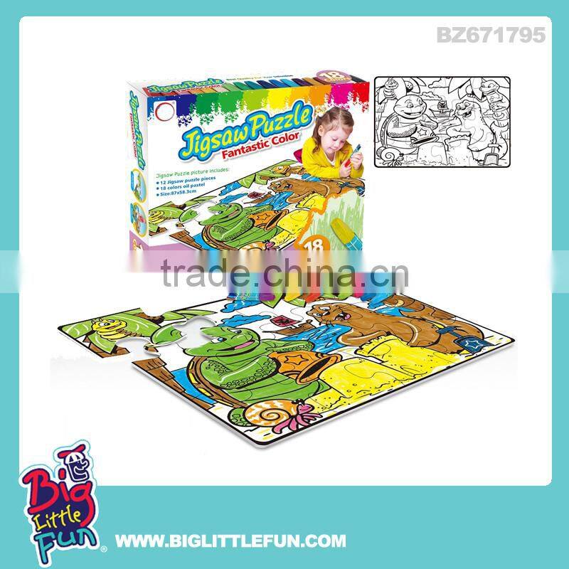 Drawing educational toy,doodle toys jigsaw puzzle with crayon