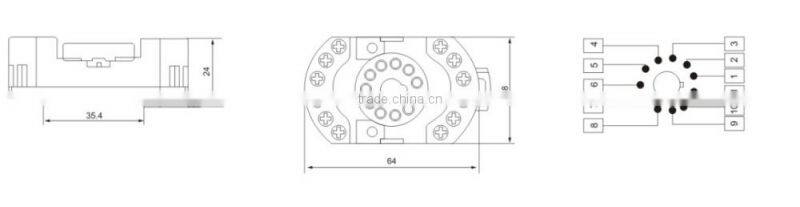 HEIGHT Hot Sale 90.23 Relay Socket /8 pin Relay Socket/General relay socket with High Quality Factory Price