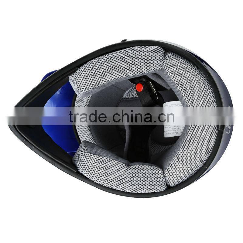 DOT Youth Blue Flame Dirt Bike ATV BMX Motocross Helmet w/ Goggles+gloves S M L