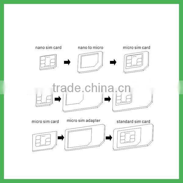 High Quality 3 in 1 Nano Sim card Adapter For Nano to Micro/ Micro to Standard/ Nano to Standard Sim Card