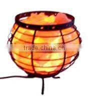 Electric Wrought Iron Basket Crystal Himalayan Salt Lamps