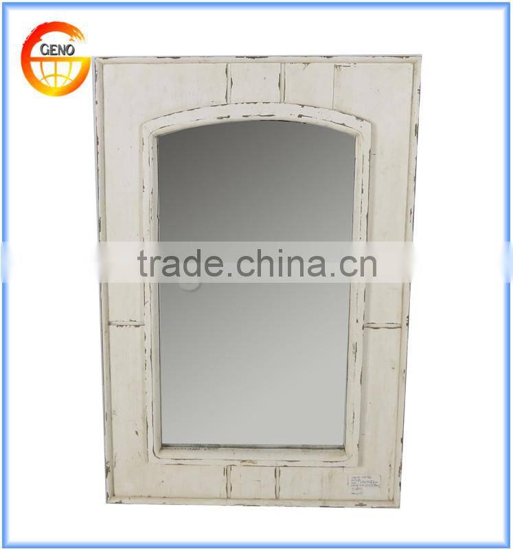 Retangular wooden mirror for wall hanging