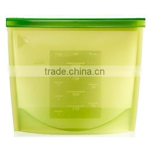 Silicone Kitchen Food Storage Bag Seal Reusable frozen food bags