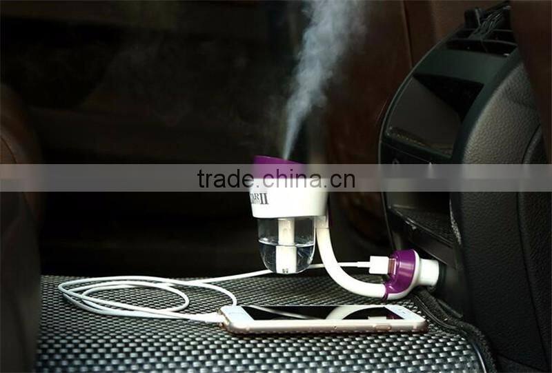 electric portable air usb mini humidifier for car 2016 Hot Selling mini Car Air Smoke Humidifier