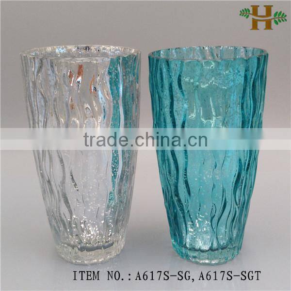 blown different colors glass vases for flower arrangement