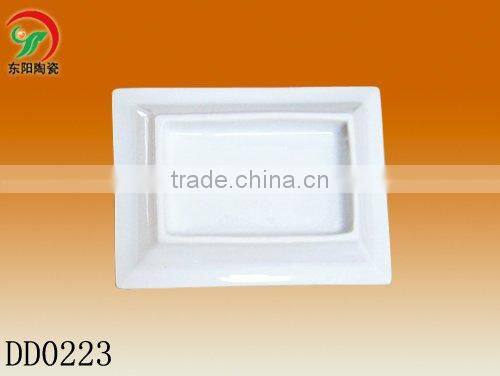 Chaozhou factory direct wholesale cheap white square ceramic bath soap dish holder