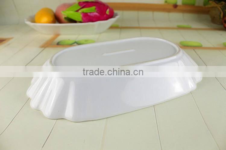 2017 Factory supplies fluted edge dinnerware serving food tray