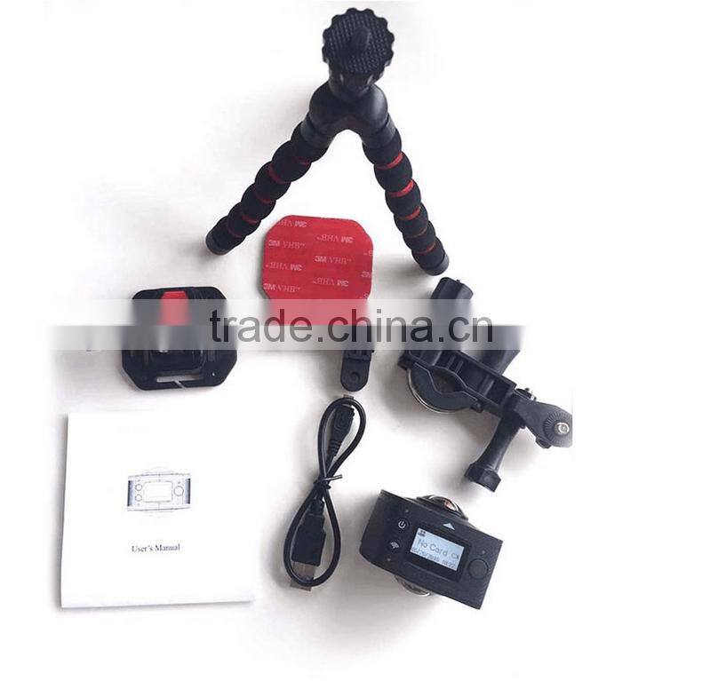 High Quality Waterproof 360 Degree Full View Video Camera VR HD Dual Lens Mini Go pro HD Sports Camera