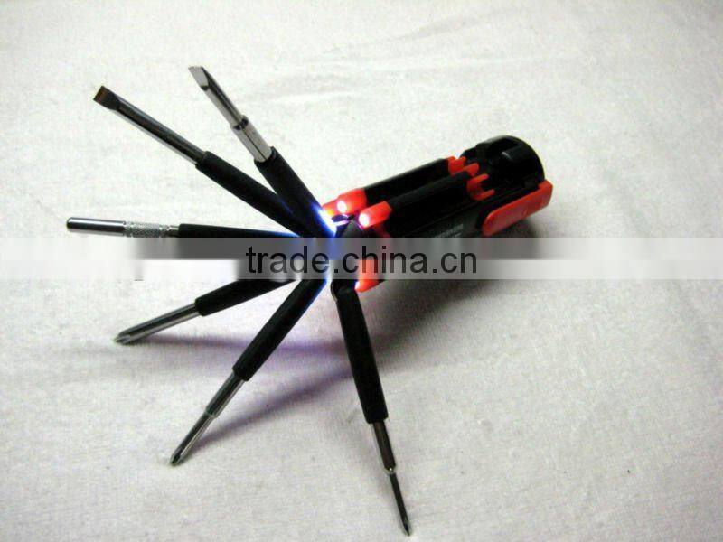 NEW 8 in 1 TORCH LIGHT 6 LED SCREWDRIVER SET KIT