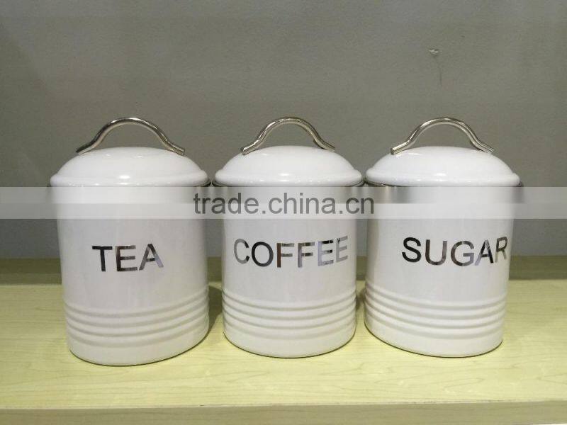 SET 0181 retro classic round sugar tea coffee canister