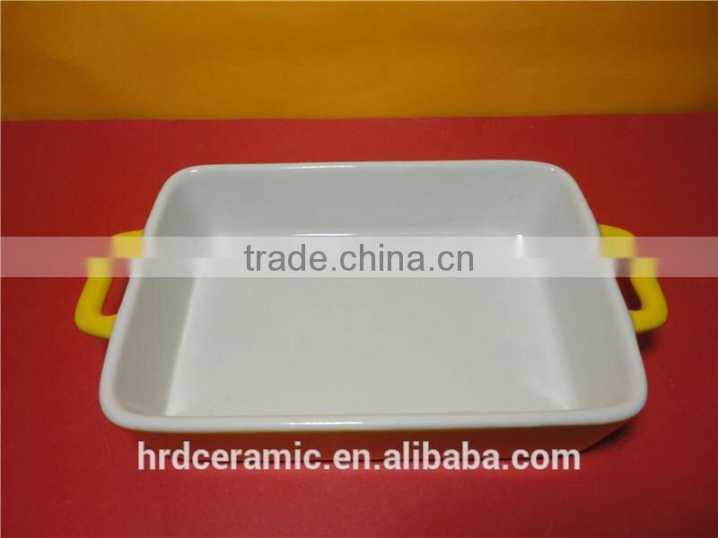 Microwave safe porcelain dish unique bakeware with handle