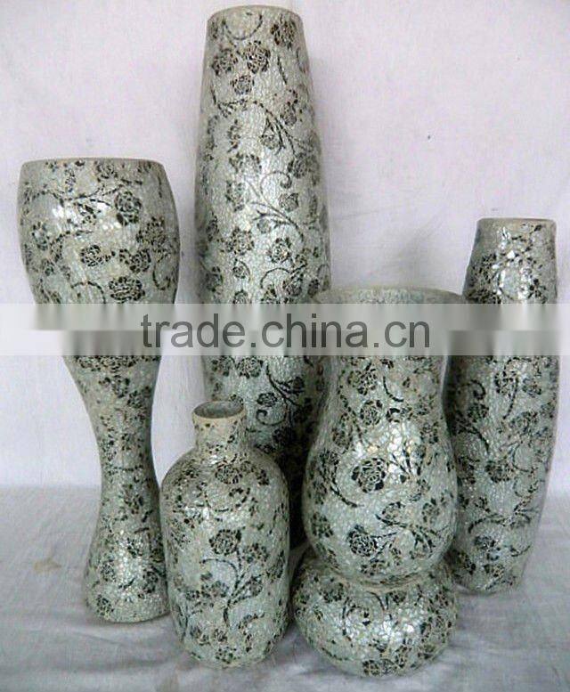 Modern Color Mosaic Glass Flower Ornament Cheap Wholesale Hand Made Glass Vase
