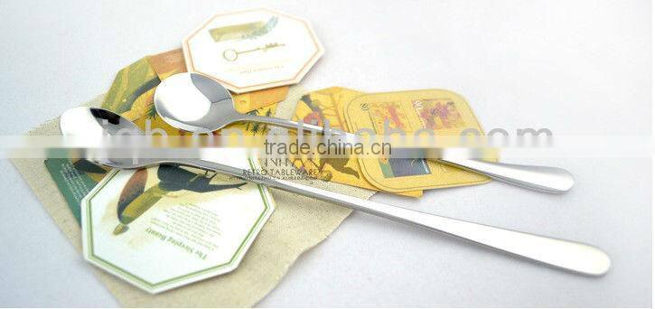 Mirror polishing long handle stainless steel ice spoon