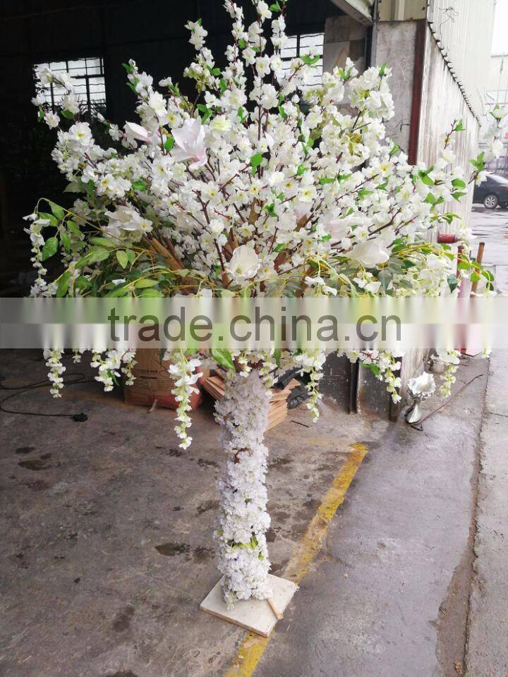 Fake peach cherry blossom tree artificial wisteria flower tree for centerpiece