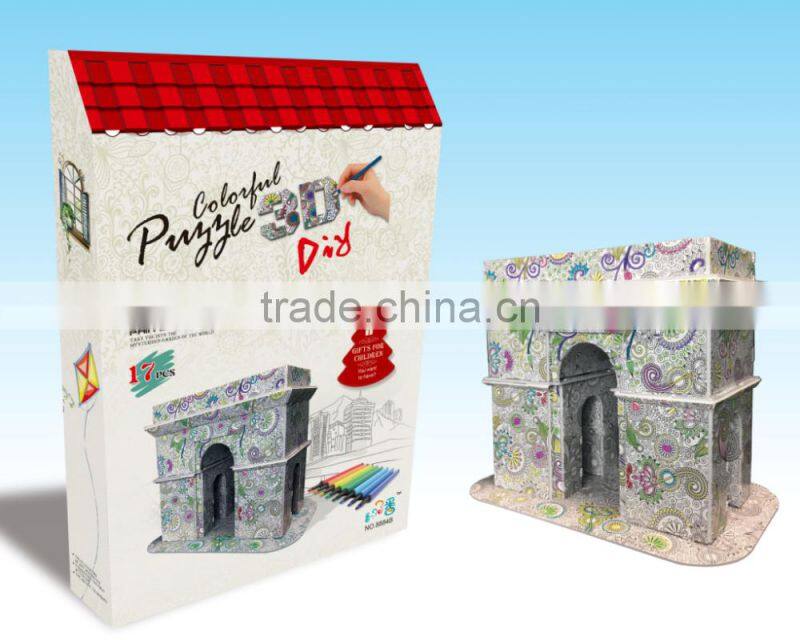 newly-developed 3D painting paper puzzle for kids LT8884B