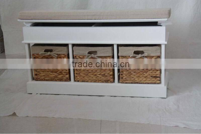Comoda Banco Asiento para Vestibulo Pasillo Bano Dormitorio Blanco Nuevo