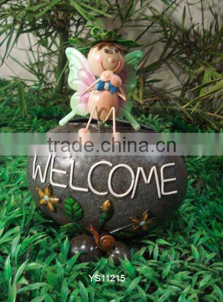 YS11215 welcome sign fairy pots made in Fujian with size 9.5X6X12"