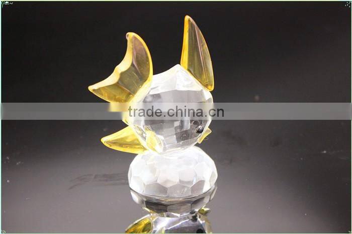 Colorful transparent crystal seafish model with base as crystal anniversary gifts or delicate wedding gifts