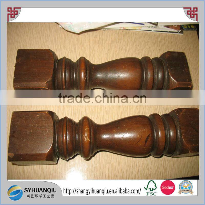 Large 12 inch Brown Painted wooden spindle table chair legs