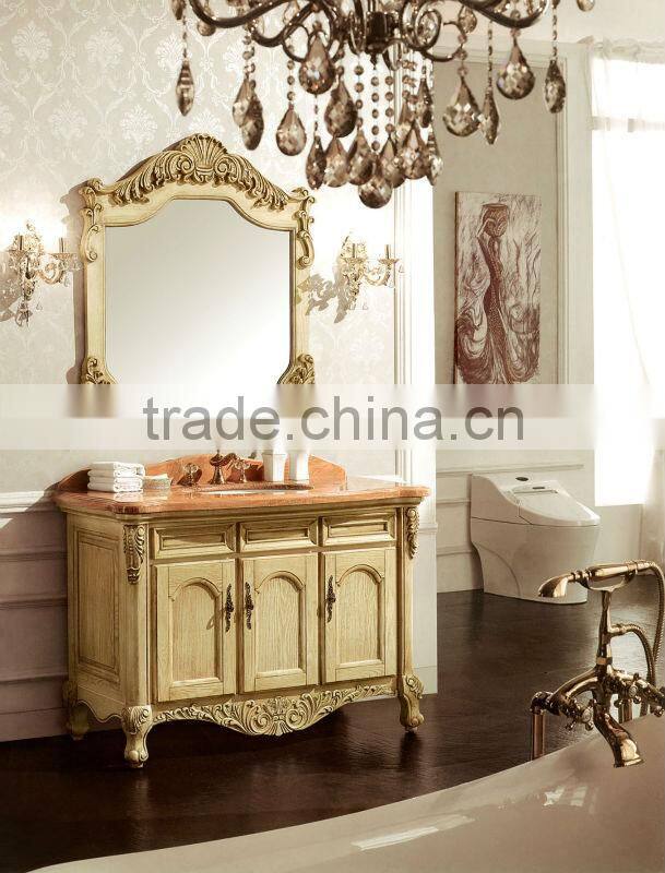 Bisini lastest vanity units mirror cabinet,Traditional wood bathroom vanity,Hand carved bath cabinetry(BF08-4125)