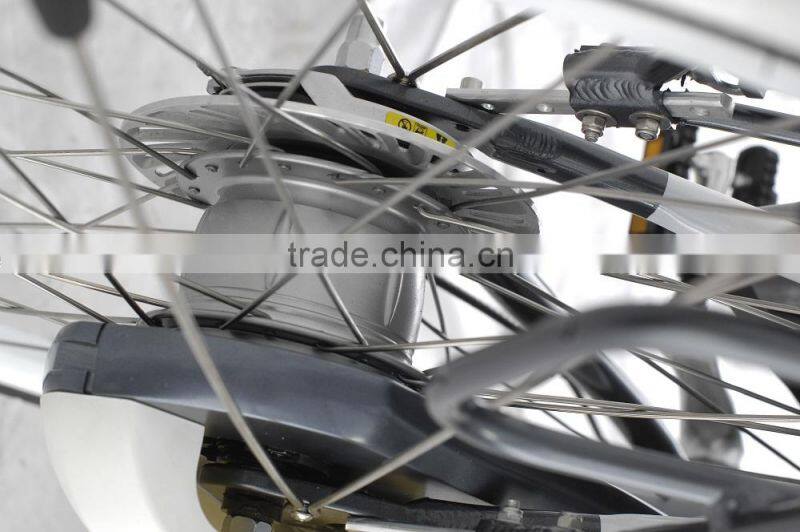 700C Aluminum 36V 10AH electric city bike with inner 8-speed gears