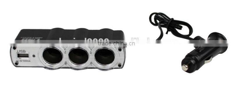12V/24V car cigarette lighter three socket