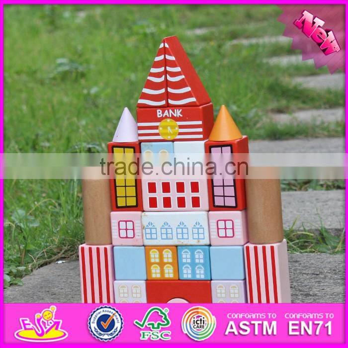 2017 new design 25 pieces educational toys wooden toddler building blocks W13A124