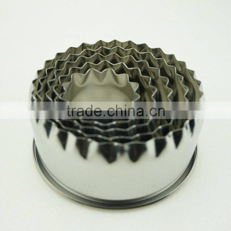 47099 5 pcs round shape stainless steel cookie cutter set