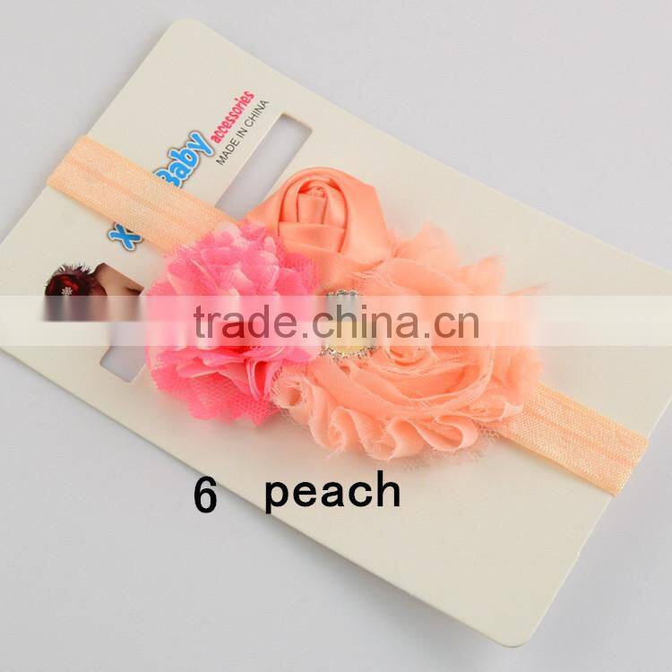 Most Hot Baby Hairband Flower Handwear Kids Girls Flower Ribbon Baby Elastic Headband For Kids