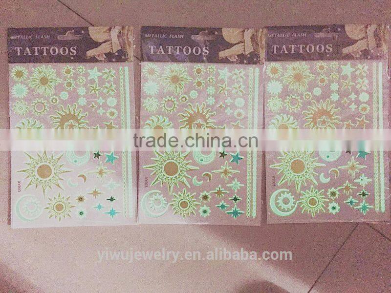 T001-001 Hot Sale Luminous Tattoo Glow In The Dark Body Tattoo Sticker