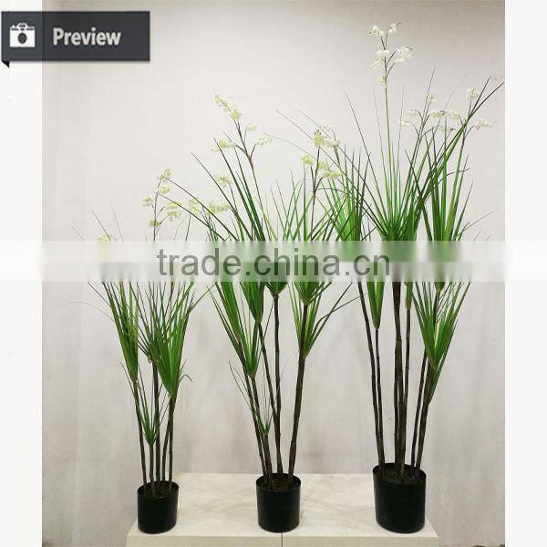 45 / 55 /65 Inch Nearly Nature Artificial Bonsai Grass Potted Scallop Grass with Orchid Flowers Fake Pots Plant