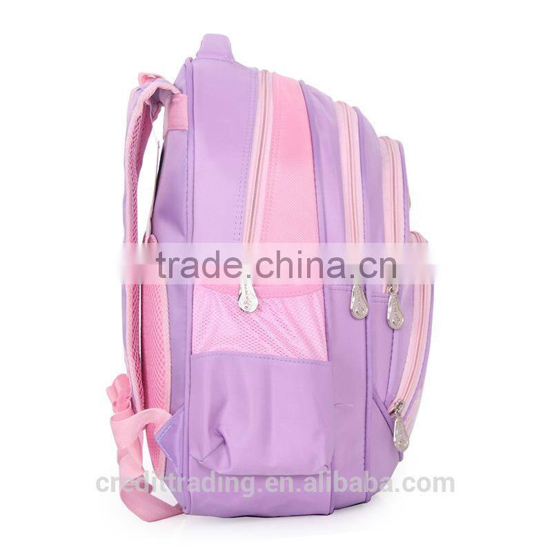 cute purple cartoon school bag for school girl