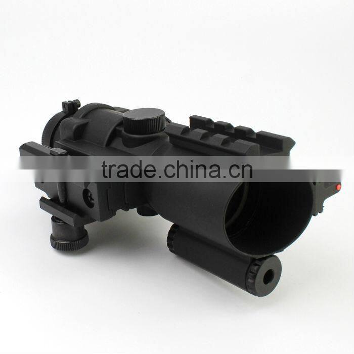 Prismatic Sight tactical sinper Fiber Optics 4X32 green/red illumination dot sight riflescope with red laser