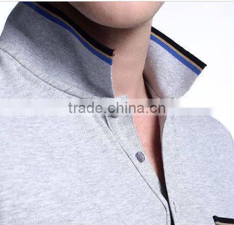 OEM factory clothing, gray cotton pique wholesale polo shirts for men with logo embroidery